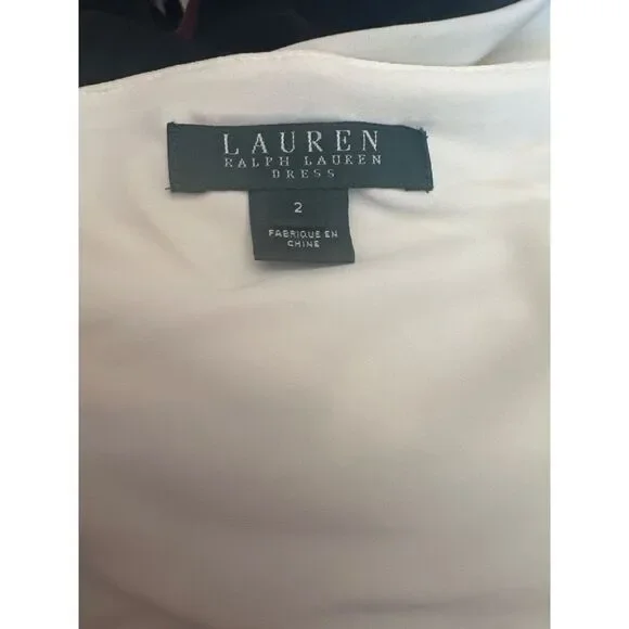 Womens Lauren Ralph Lauren Black & Ivory Colorblock Sheath fitted Dress size 2 - Picture 5 of 5